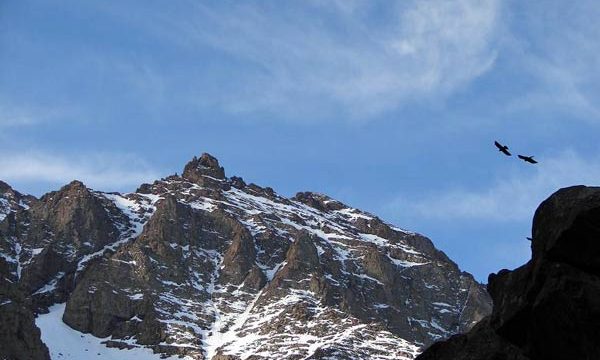 Der höchste Berg Nordafrikas, Djebel Toubkal, im Winter