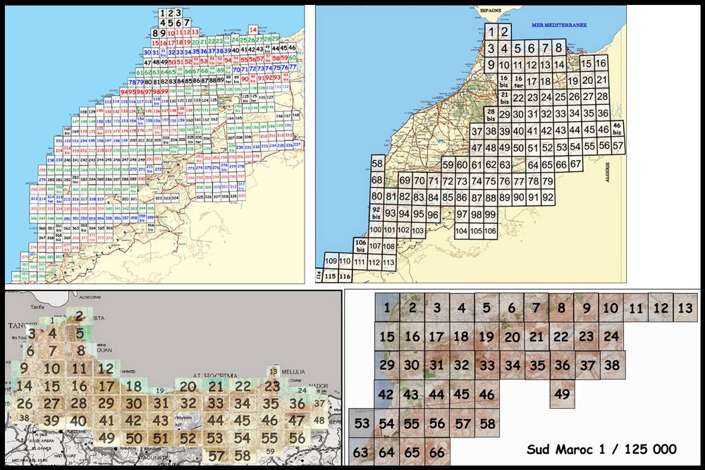 Topographische Karten von Marokko