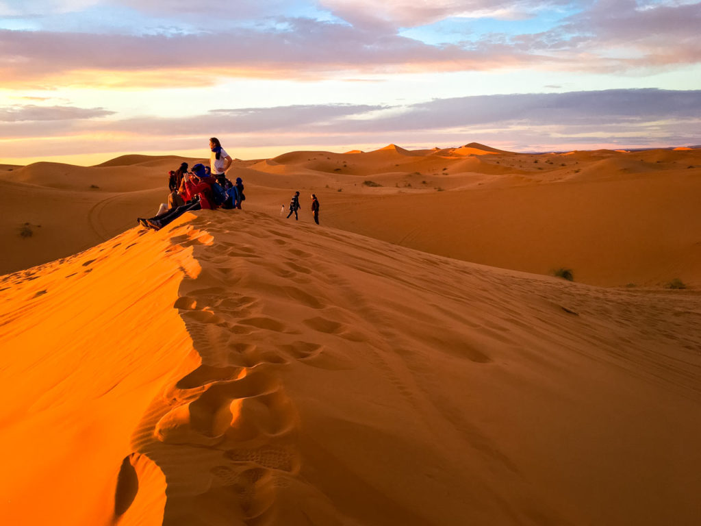 Sonnenuntergang in der Wüste bei Erg Chebbi