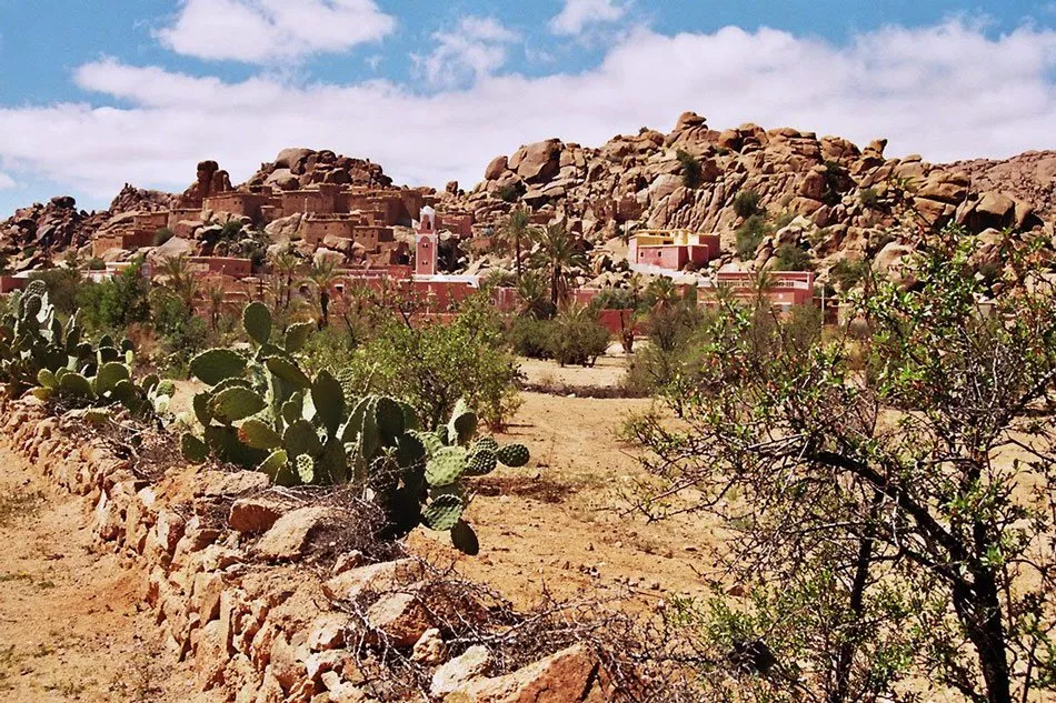 Blick auf Moschee in Tafraoute
