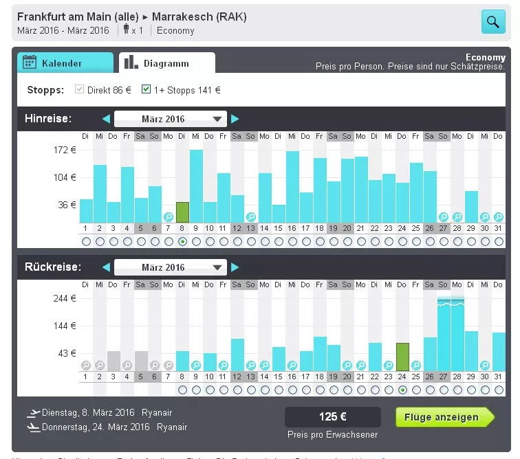 Flug nach Marokko mit Skyscanner finden