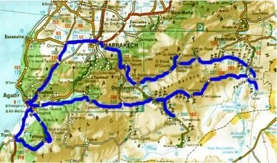 Radreise Marokko Route