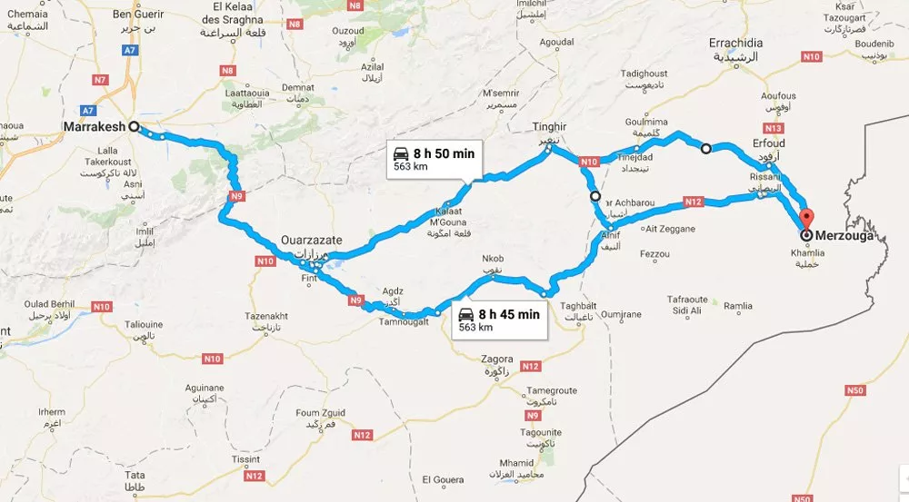 Mit dem Mietwagen von Marrakesch nach Merzouga
