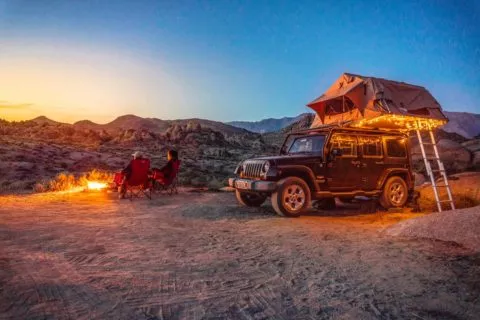Camping in Marokko mit Feuer