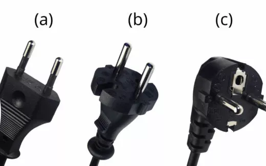 Stromstecker Typ-C, Typ-E und Typ-F